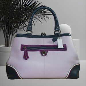 Coach Colorblock Pebbled Leather Satchel – #F1082–F15145, Multi-Tone Ltd Ed.
